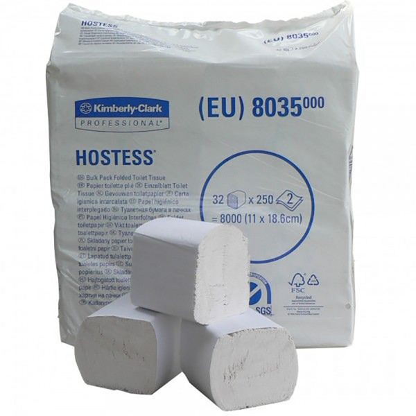 Hartie igienica pliata, Kimberly Clark, alba, cod 8035, 32pach/bax